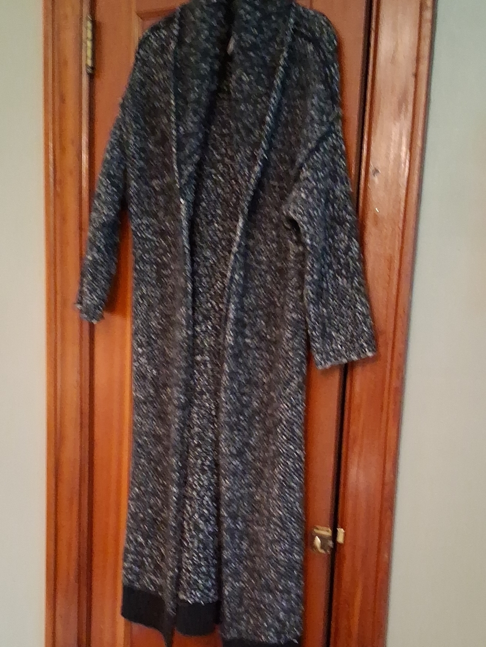 Free People Black Marled Long Cardigan Sweater Like New